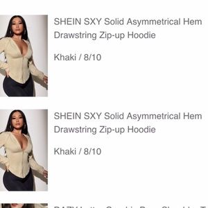 Shein khaki asymmetrical hoodie
